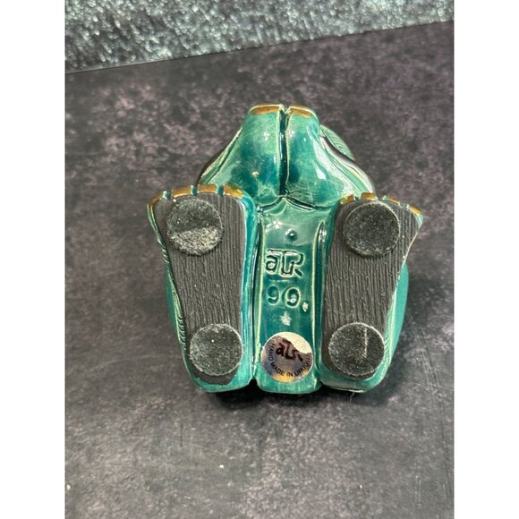 Vintage DeRosa Artesania Rinconada Frog Figurine #713 14K Gold & Platinum Trim C - Picture 8 of 9